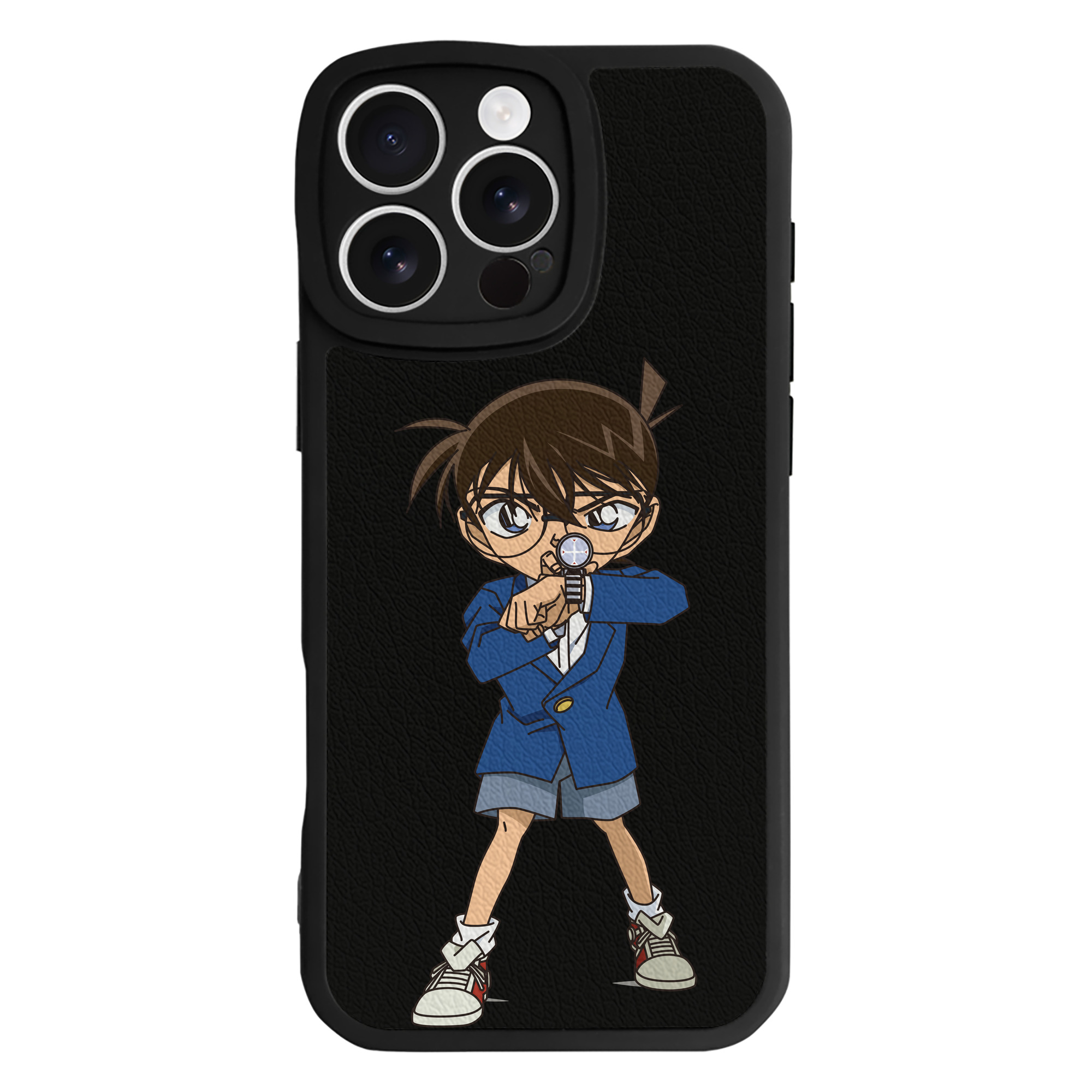 （画像用） 名探偵コナン 江戸川 コナン Detective Conan Conan Edogawa 【iPhone 16シリーズ対応】シリコンスマホケース（レザー調） 材質：シリコン